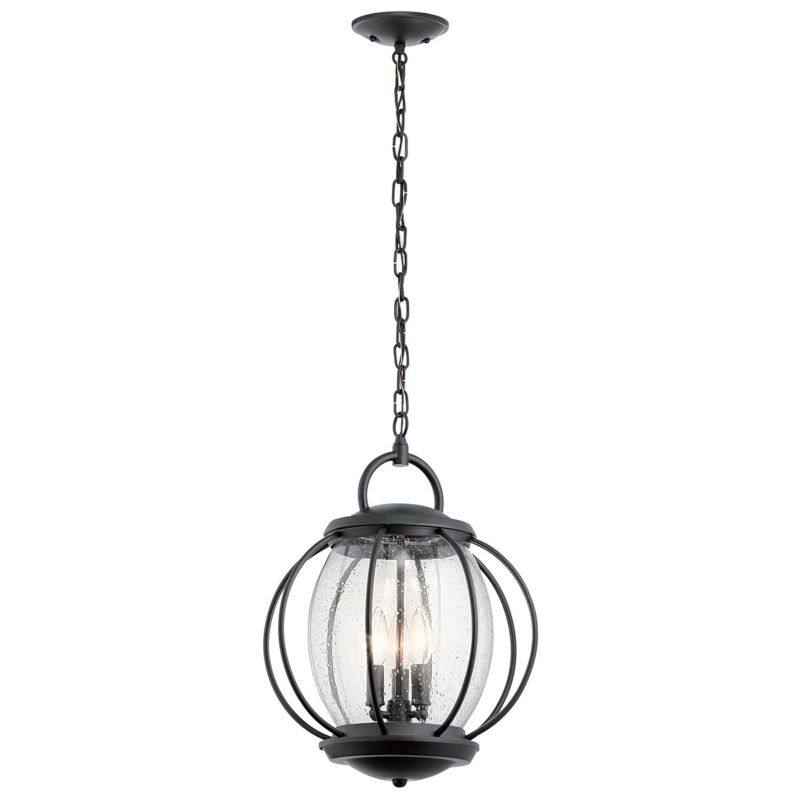 Lampa sufitowa zewnętrzna Kichler Vandalia teksturowana czerń 3 x E14 x 40W IP44 wym: 244,2 x 35,6 x 35,6 cm - 1 szt.