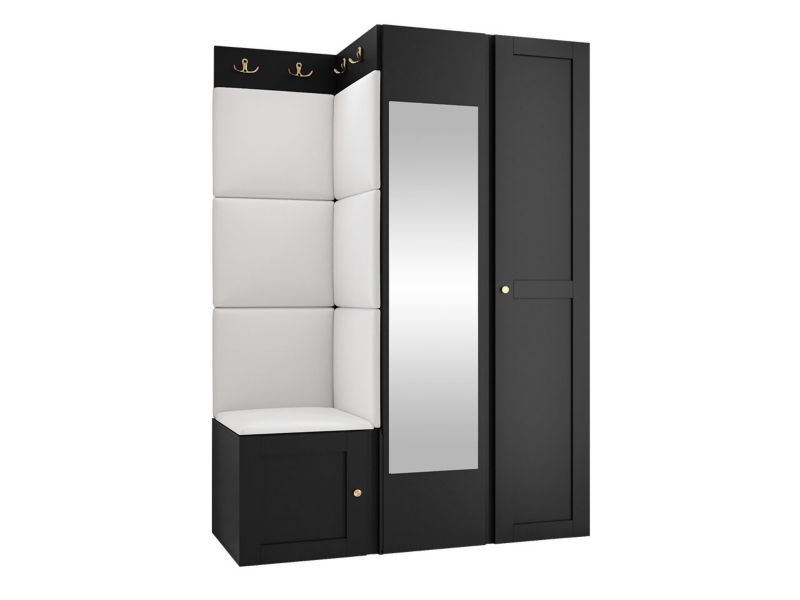 Zestaw MIRJAN 24 Orion Ramiro XXIV czarny + biała ekoskóra 1 kpl.