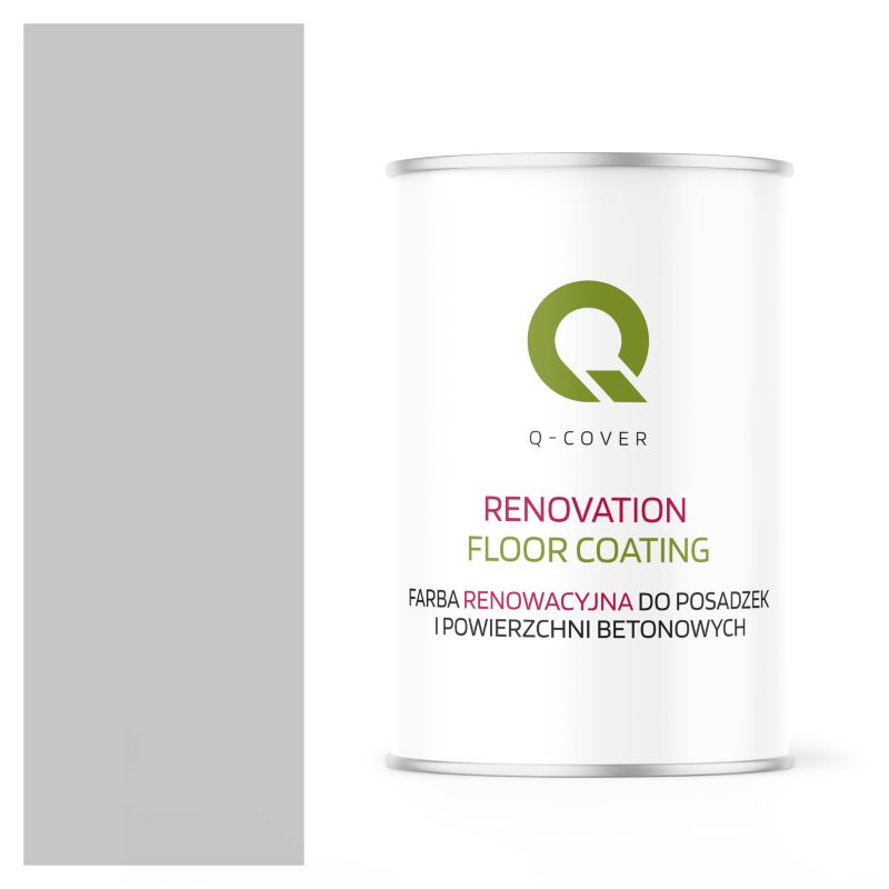 Farba Renowacyjna do Posadzek i Powierzchni Betonowych Q-Cover Szary Jasny RAL7035 Półmat 1L