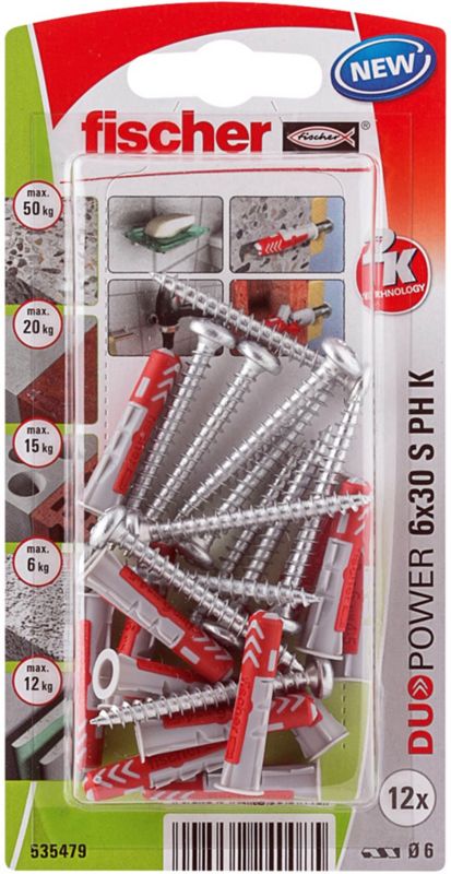 Kołek uniwersalny Fischer Duopower 6 x 30 mm 12 szt.