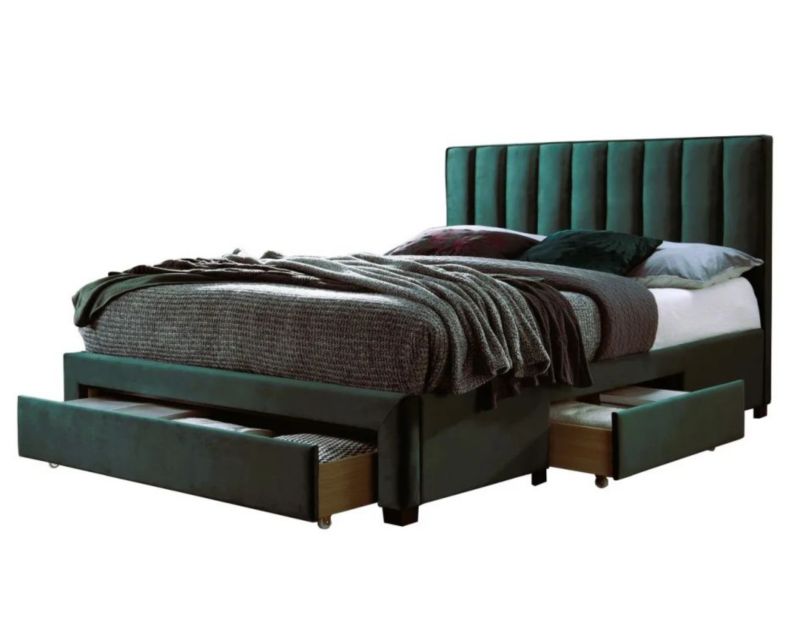 Łóżko Halmar tapicerowane GRACE 140x200 ciemno zielone 1 szt