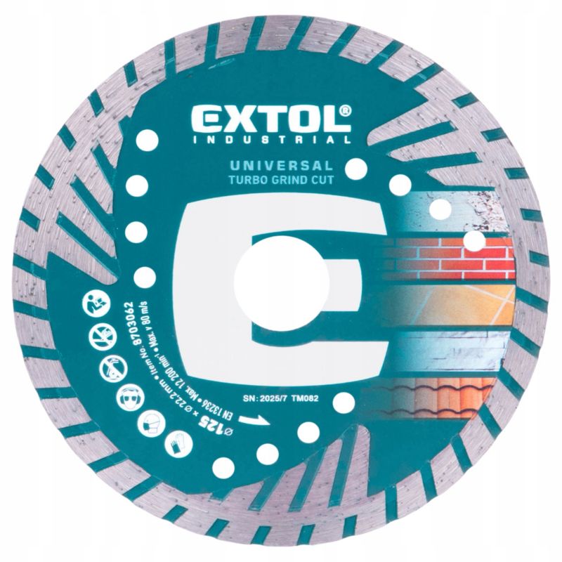 Tarcza diamentowa EXTOL INDUSTRIAL 125mm do betonu płytek granitu do cięcia i szlifowania 1szt