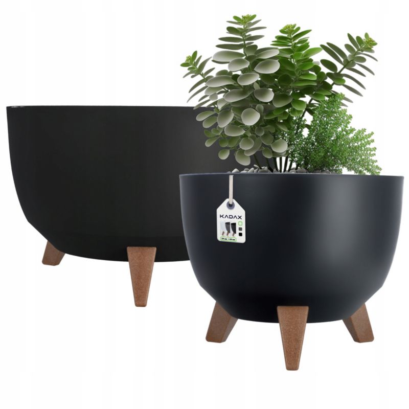 Doniczka KADAX Osłonka misa Wkład 29+40cm Czarna 1 szt.