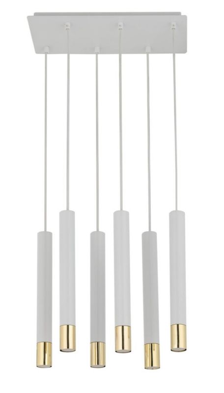 Lampa wisząca Sigma Lighting Sopel Grand 9133 biały mat-złoty połysk dekoracyjna 6xGU10 mini x 1 szt.