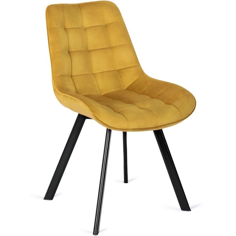 Krzesło Welurowe RICK Mebel Elite Musztardowe do Jadalni 1 szt