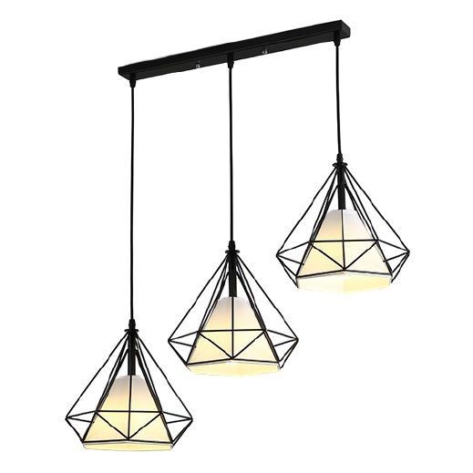 Lampa sufitowa Abigali Diamond czarna wym: 100 x 20 x 20 cm 3xE27 x 60W metal 1 szt.
