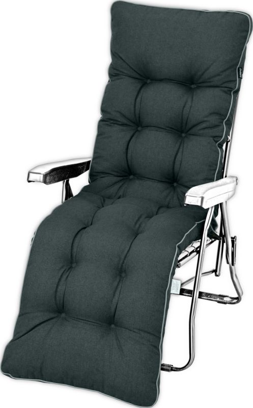 Poduszka na leżak z podnóżkiem AMPO wodoodporna ciemny szary 1 szt.