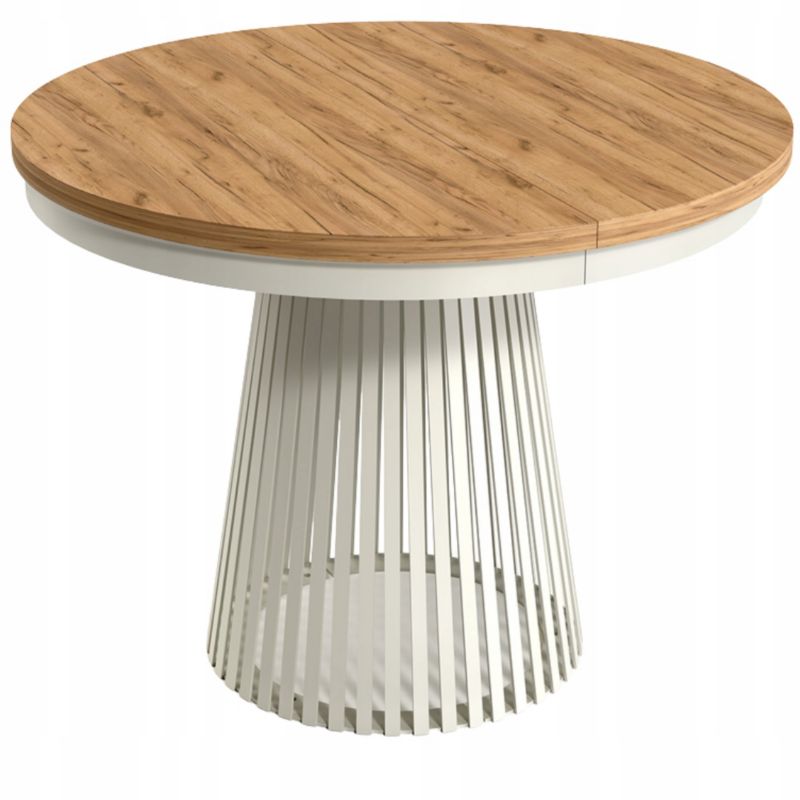 Rozkładany stół Furnidea LAMELLA 100-140-180 cm blat dąb craft złoty nogi kaszmir 1 szt.