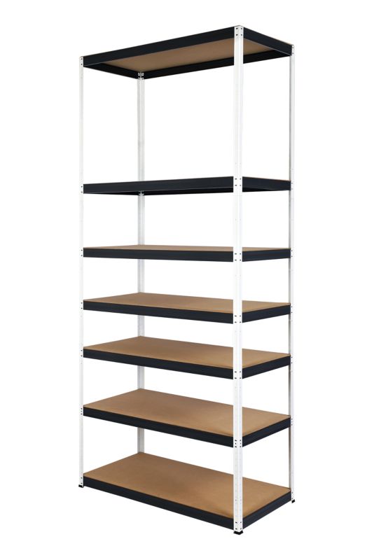 Regał metalowy MODO24 magazynowy biało-grafitowy helios 270x75x60cm 7 półek po 275 kg 1 szt.