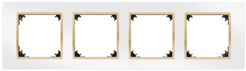 Ramka poczwórna dekoracyjna Elektro-Plast Vestra biała / złota