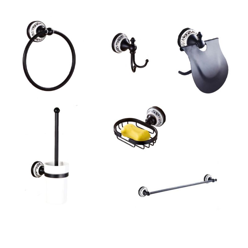Zestaw akcesoriów łazienkowych Lauferi BYBLIS mosiężny czarny retro 1 szt.