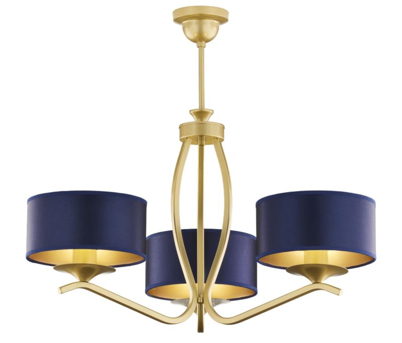 Lampa sufitowa Jupiter KASZMIR złota-granatowa 3xE27x40W IP20 - 1 szt