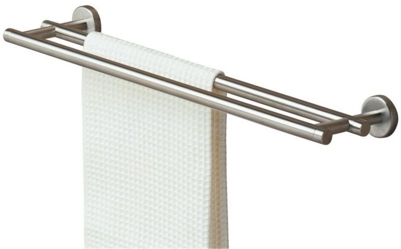Wieszak na ręczniki Tiger Boston podwójny stal nierdzewna 58.1 cm, montaż bez wiercenia, 1 szt.