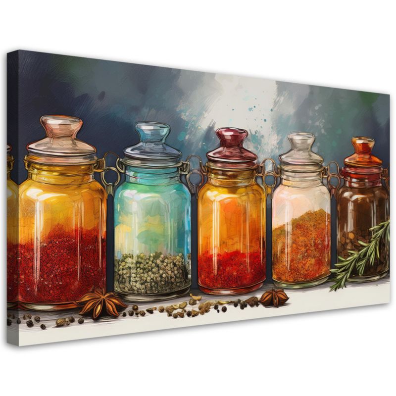 Obraz na płótnie Feeby Przyprawy i Zioła w Butelkach 120x60cm 1szt