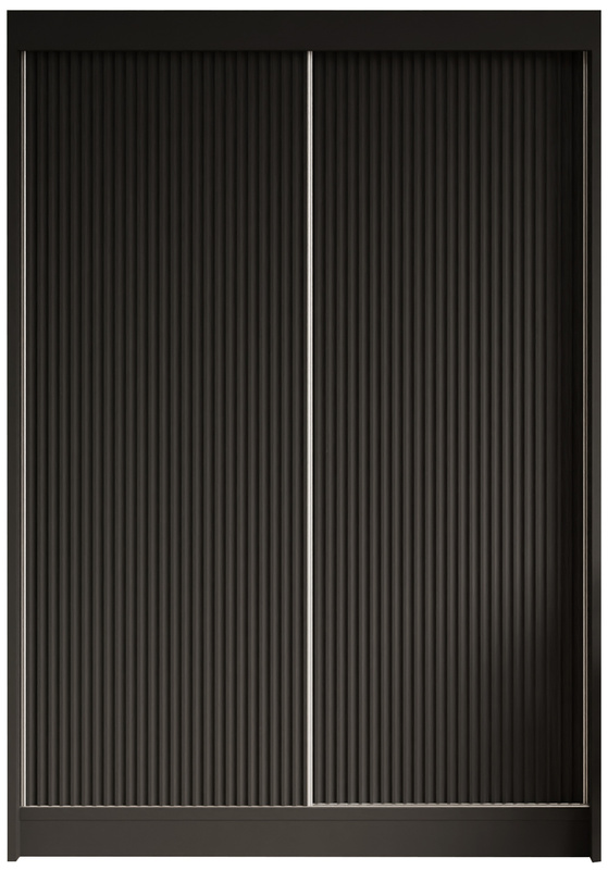 Czarna frezowana szafa przesuwna do sypialni 150 cm ROYAL