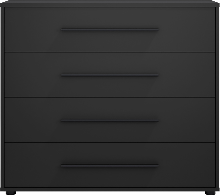 Czarna komoda 98 cm do sypialni z szufladami MAXIDO