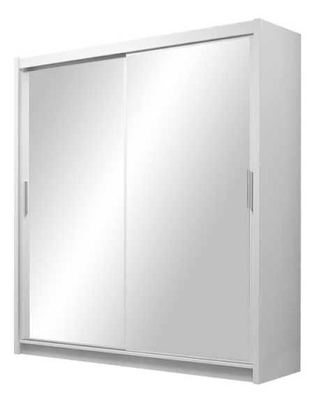 Nowoczesna biała szafa z lustrem i półkami 160 cm PASCAL