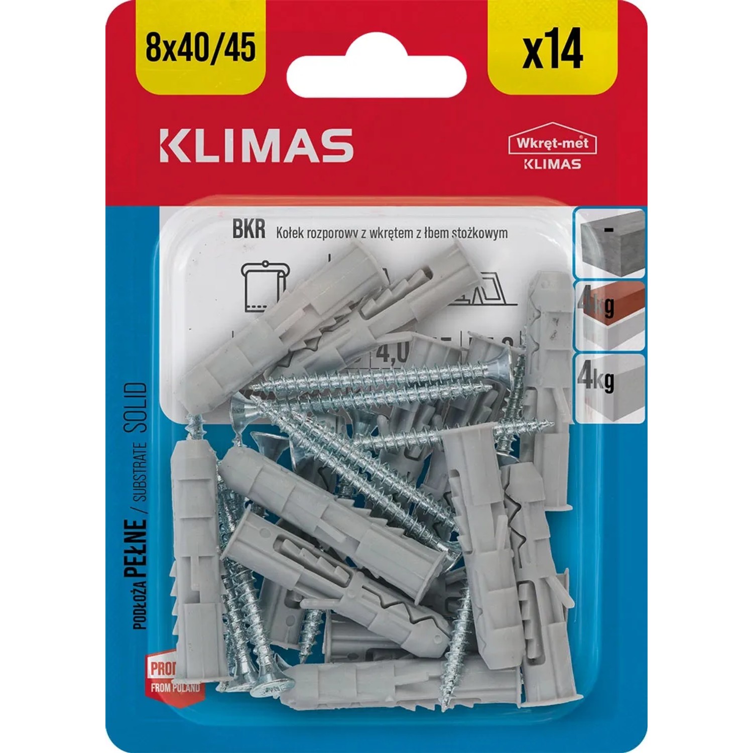 Wkręt-met Kołek rozporowy z łbem stożkowym 8 mm x 45 mm