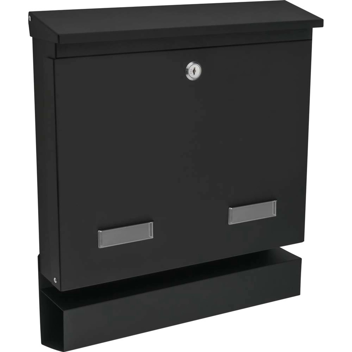 Skrzynka na listy LARGOS czarny mat z tubą 35,8 x 41 cm
