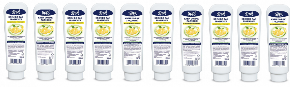 10x krem do rąk Gold Drop Appi, cytrynowy, 100ml