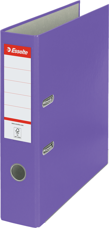 Segregator A4 Esselte, 75mm, do 500 kartek, ekonomiczny, fioletowy