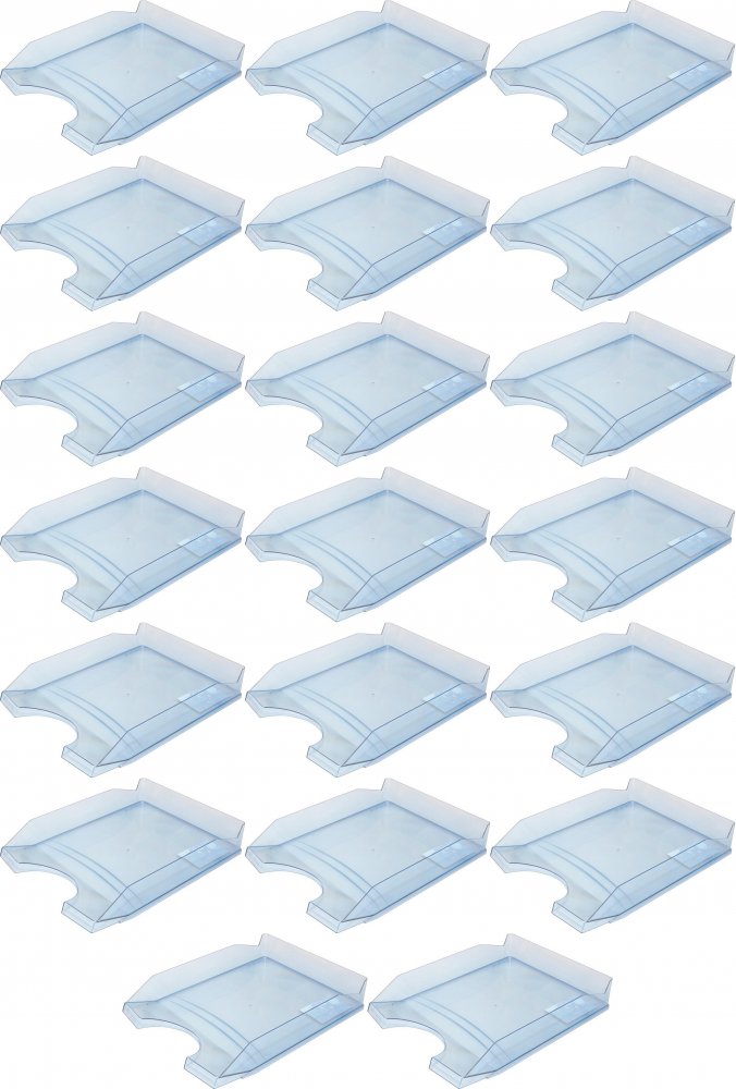 20x Półka na dokumenty na biurko Office Products, A4, plastikowa, transparentny niebieski