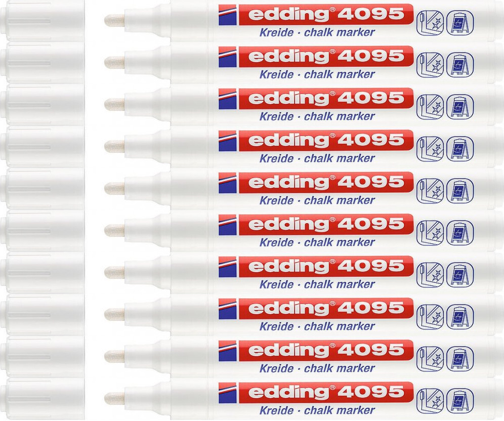 2x Marker kredowy edding 4095, okrągła, 2-3mm, 5 sztuk, biały