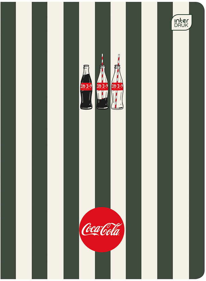 Zeszyt A5 Interdruk Coca Cola, w kratkę, 80 kartek, mix wzorów