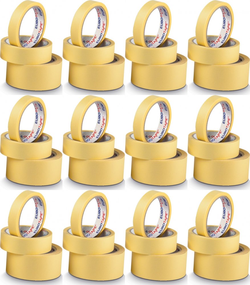 12x Taśma maskująca Dalpo, 38mmx50m, żółty