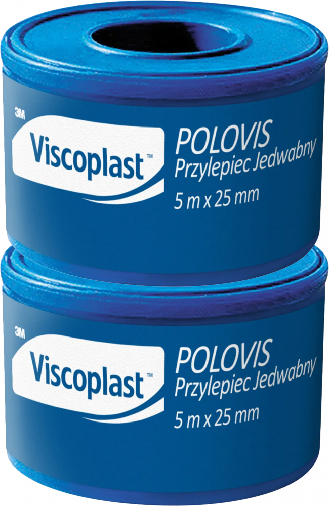 2x Plaster opatrunkowy Viscoplast Polovis, 2.5cmx5m, 1 rolka