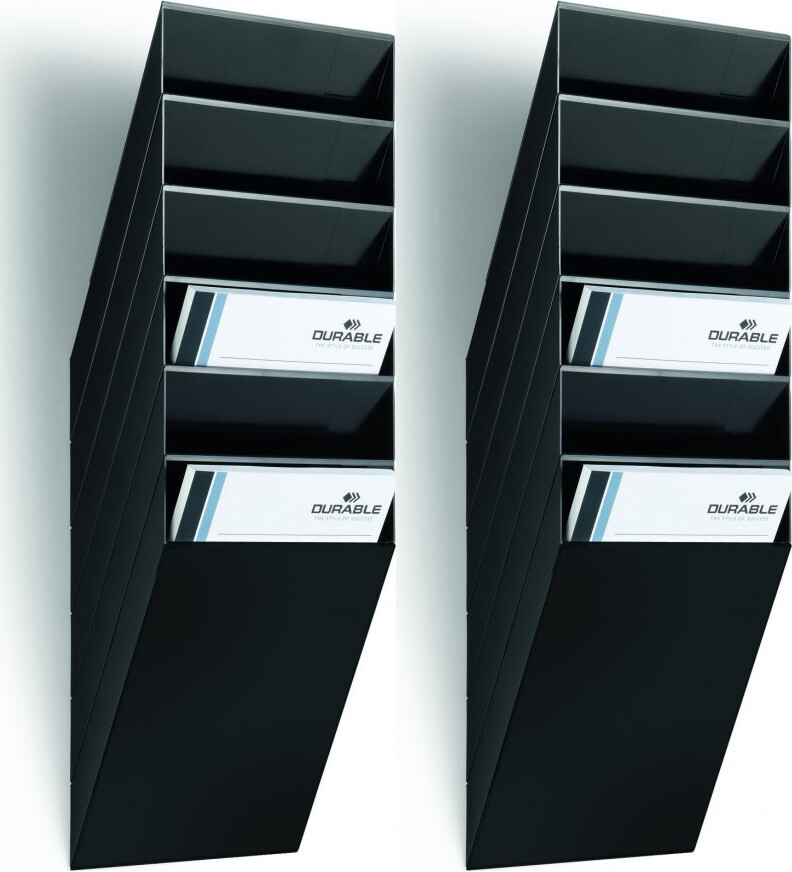 2x Pojemnik na dokumenty Durable Flexiboxx, pionowy, A4, zestaw 6 sztuk, czarny