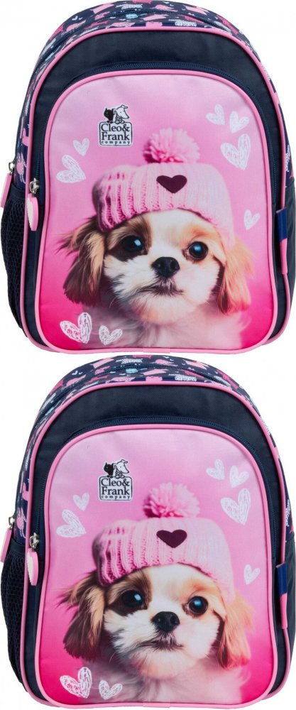 2x Plecak dla przedszkolaka Cleo&Frank (Pies), 9l, 29x23x14cm