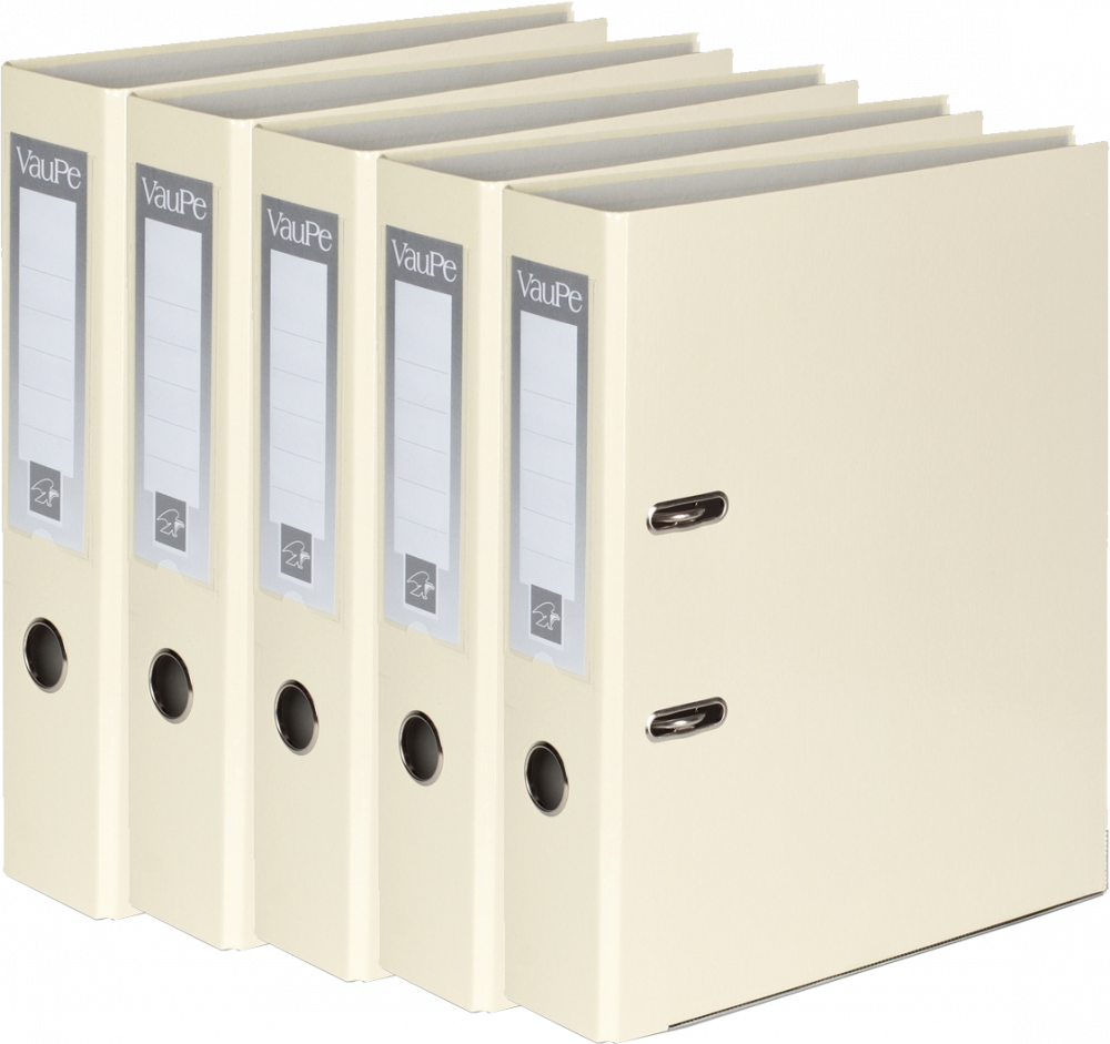 5x Segregator A4 VauPe FCK, 75mm, do 500 kartek, waniliowy