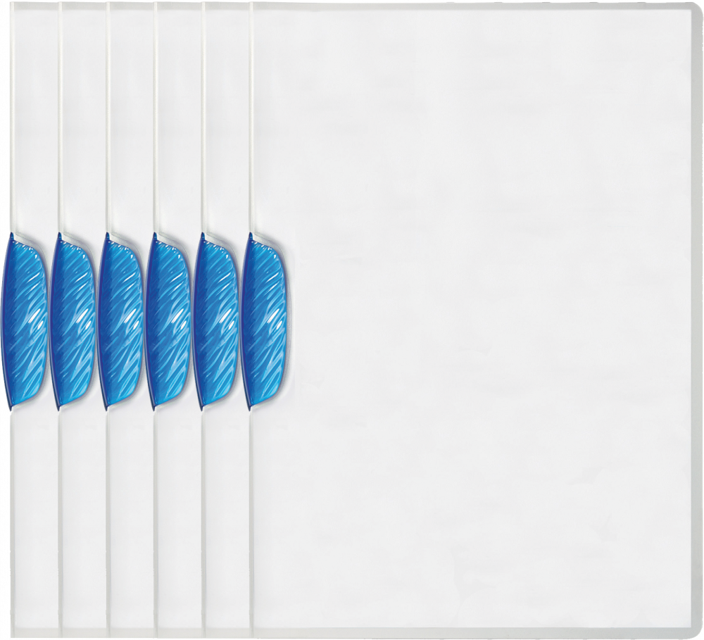 6x Skoroszyt plastikowy Durable Swingclip z klipsem, A4, do 30 kartek, niebieski