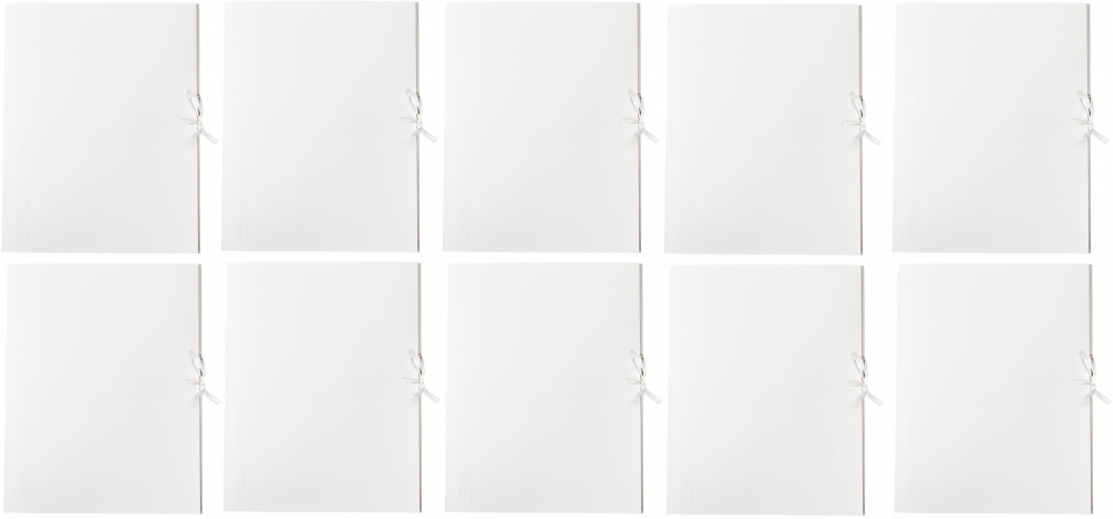 10x Teczka wiązana Lux Barbara, A4, kartonowa, 250g/m2, 20mm, biały
