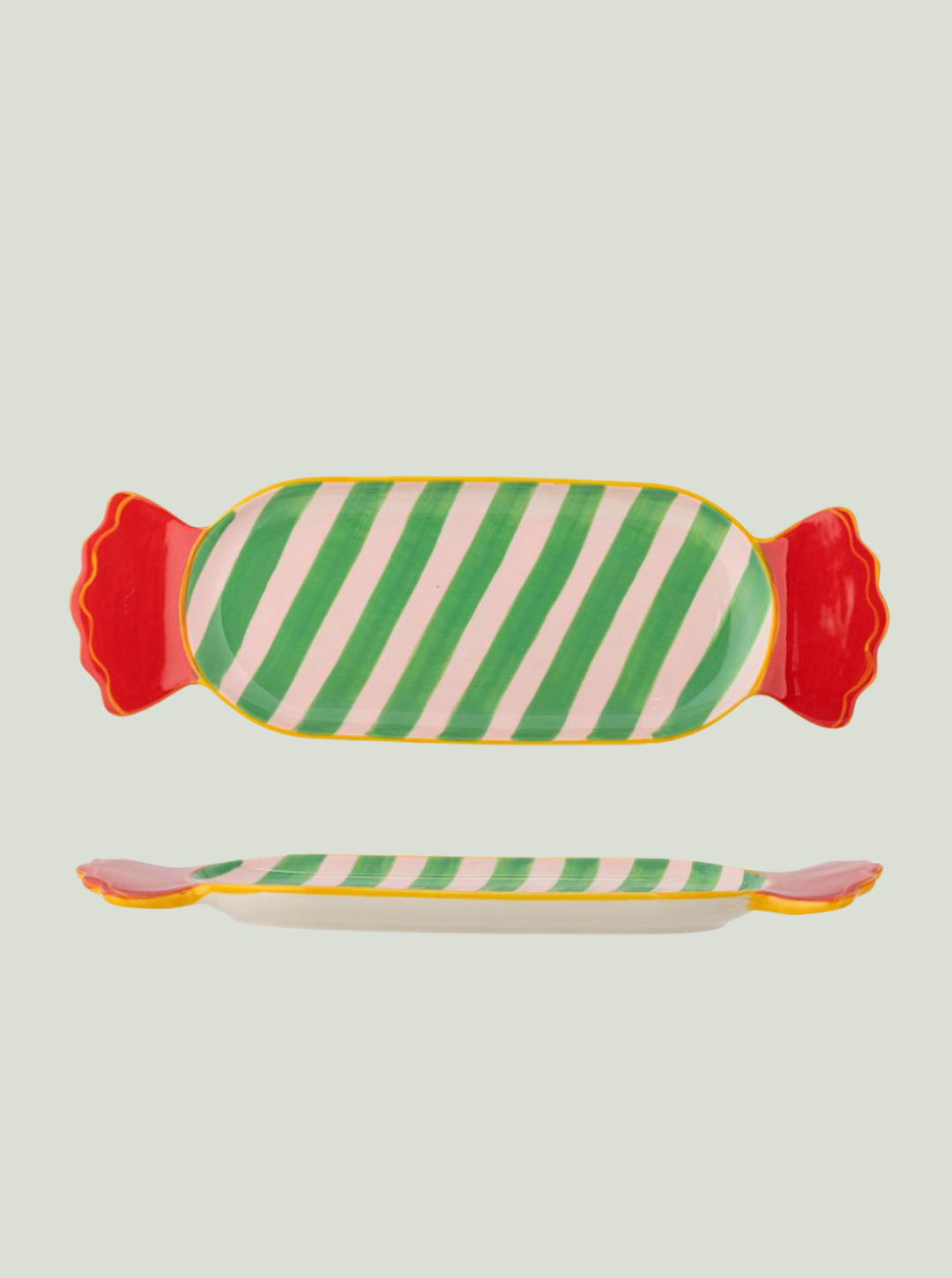 Talerz do serwowania Caramella, zielony, kamionka Bloomingville MINI