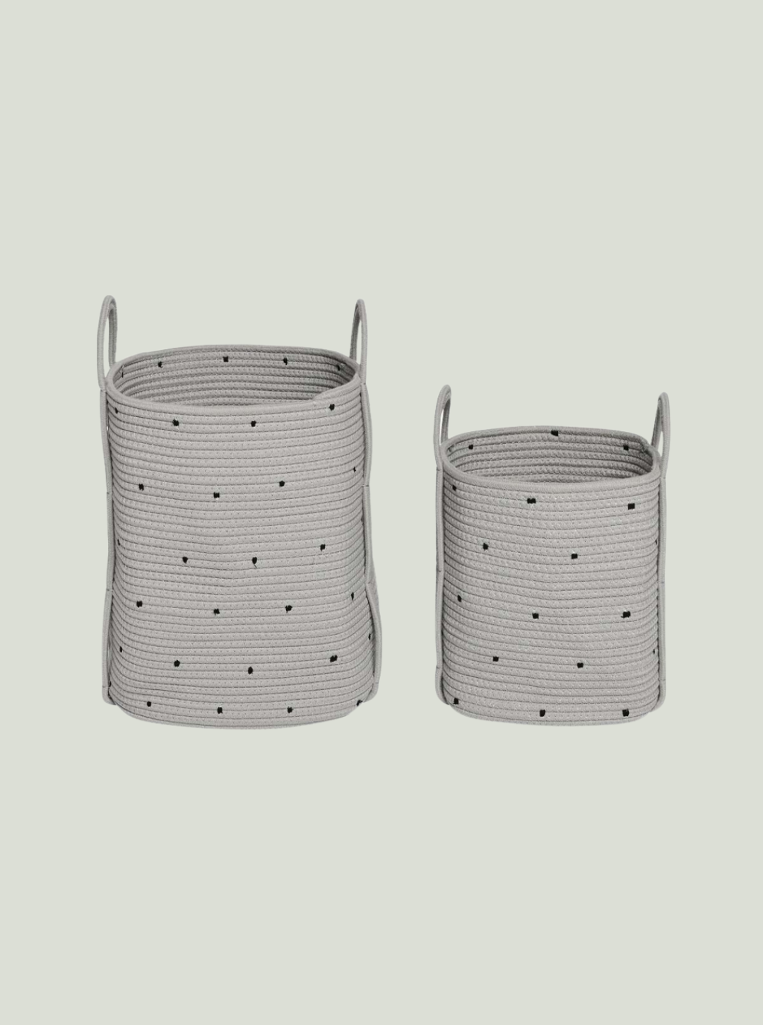 Kosz ze sznurka bawełnianego w kropki Clay – zestaw 2 szt OYOY Living