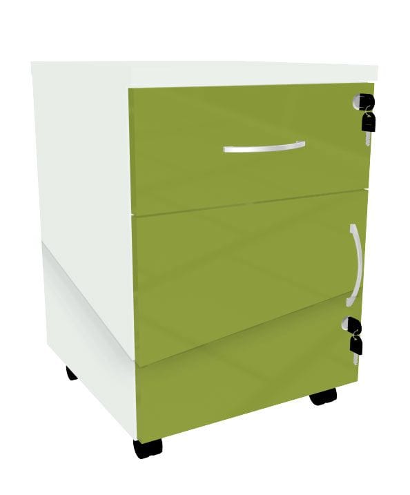 HEBE BP92 kontener na kółkach, prawy, 43,2x45x61h, kolory