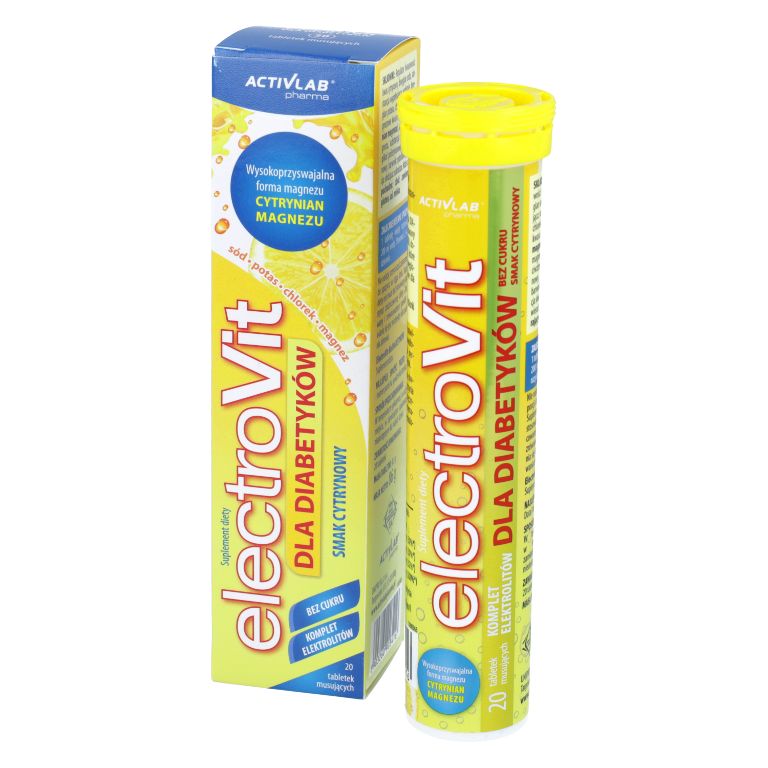 Activlab pharma electrovit dla diabetyków, smak cytrynowy, 20 tabletek musujących