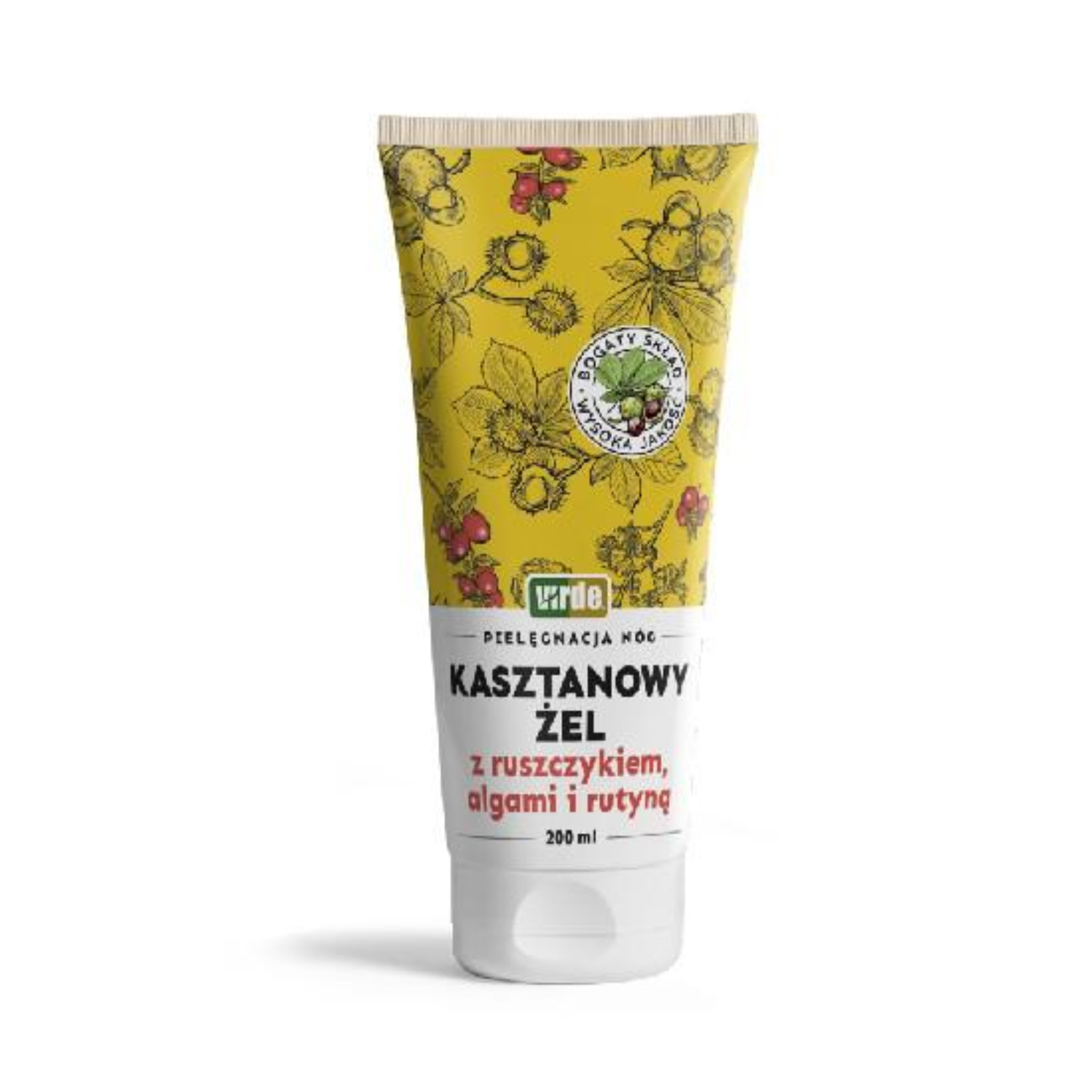 Virde - kasztanowy żel z ruszczykiem, algami i rutyną do pielegnacji nóg, 200 ml