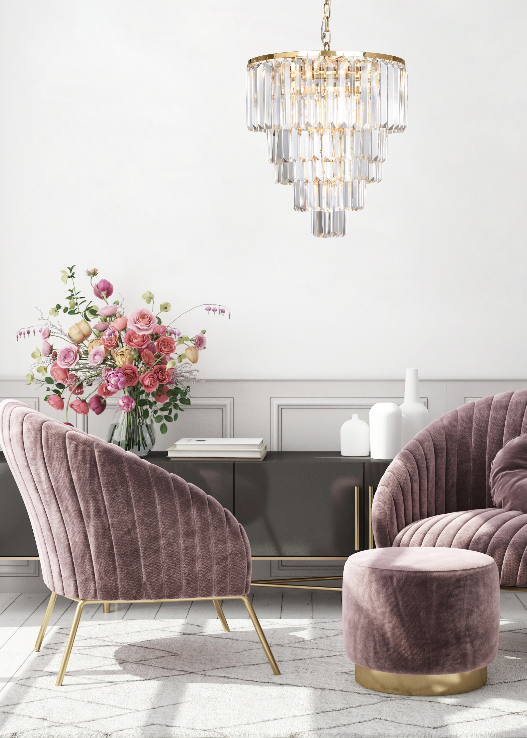 Zuma Line Amedeo lampa wisząca 5x40 W chrom 17106/6+3+1-GD+CL