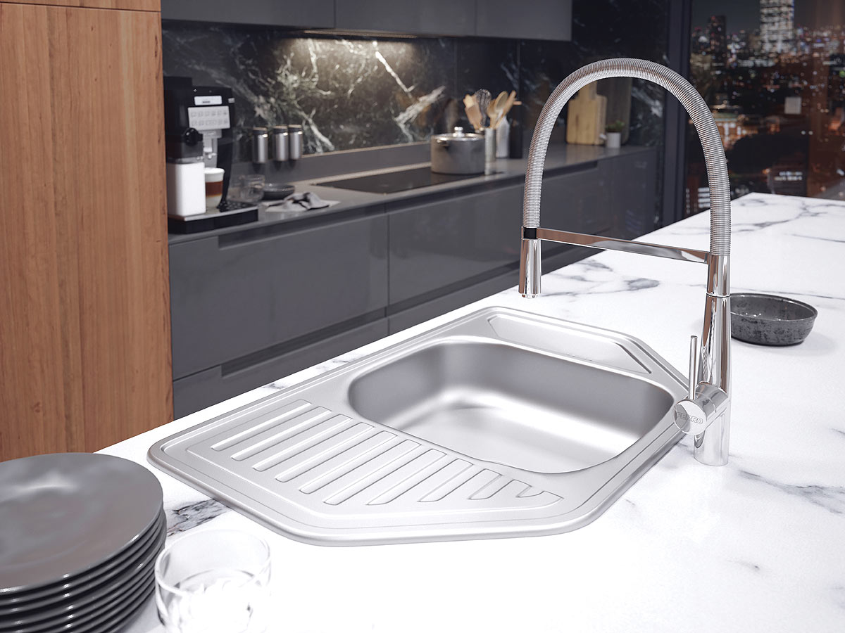 Ferro Sonata bateria kuchenna stojąca chrom BNA4 - Wysyłka w 24h