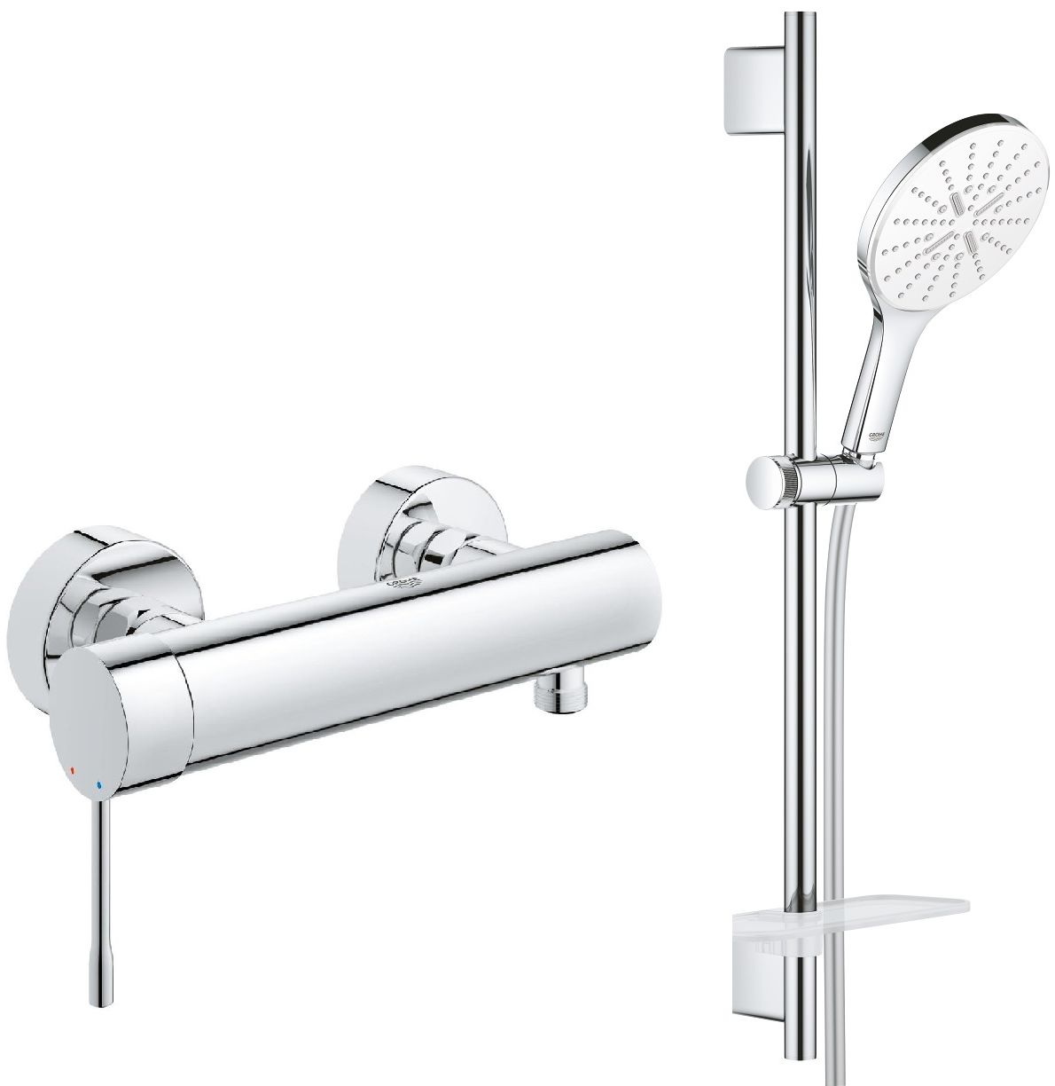 Zestaw Grohe Essence bateria prysznicowa ścienna z zestawem prysznicowym chrom (33636001, 26598000) - Wysyłka w 24h