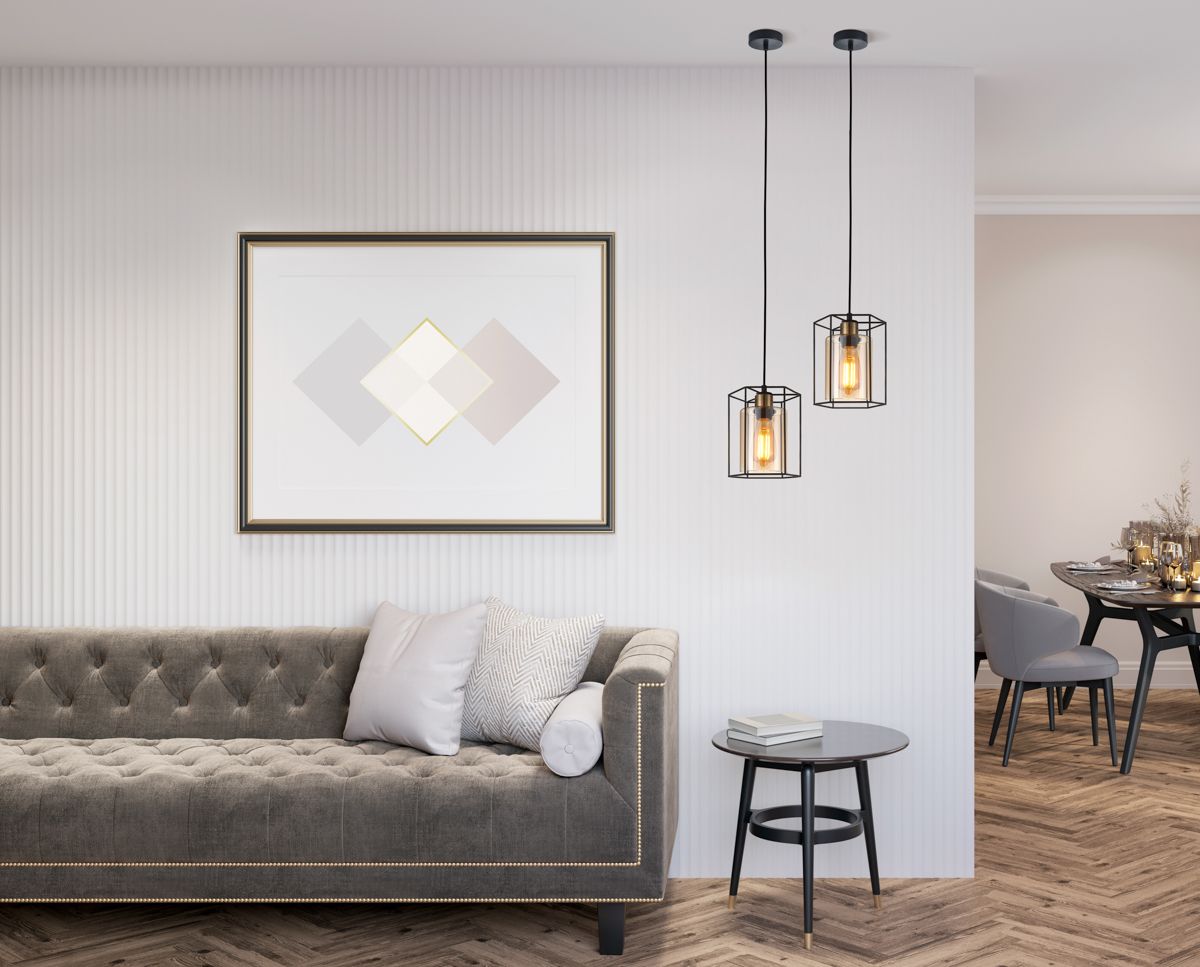 Italux Kalula lampa wisząca 1x40 W czarna PND-78901-1-BK+AMB