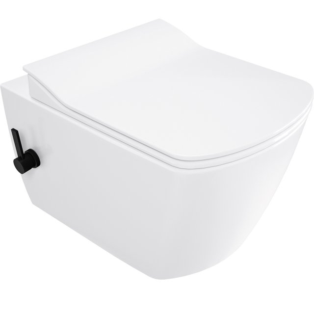 DEANTE Miska WC podwieszana BLUR bezkołnierzowa z funkcją bidetu biał