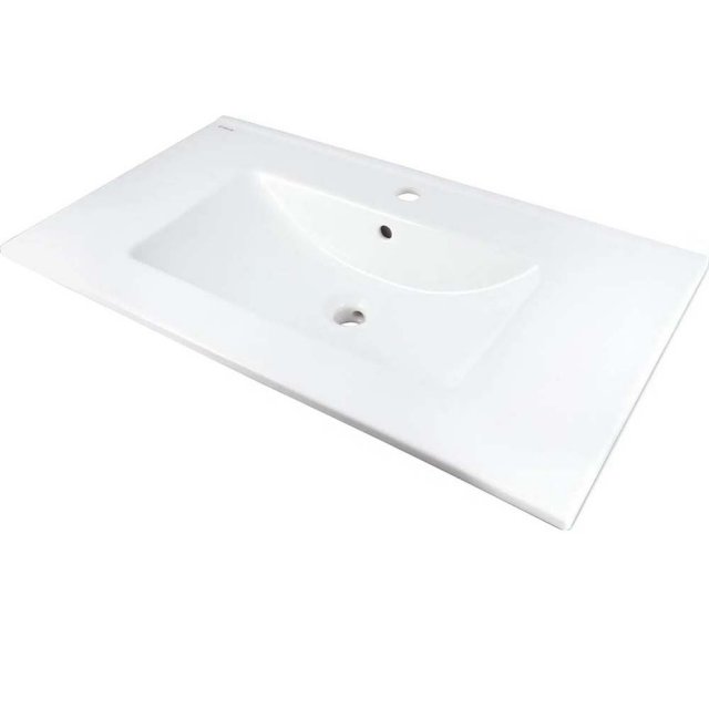 DEANTE Umywalka ceramiczna TUBO wpuszczana w blat z miejscem na bater