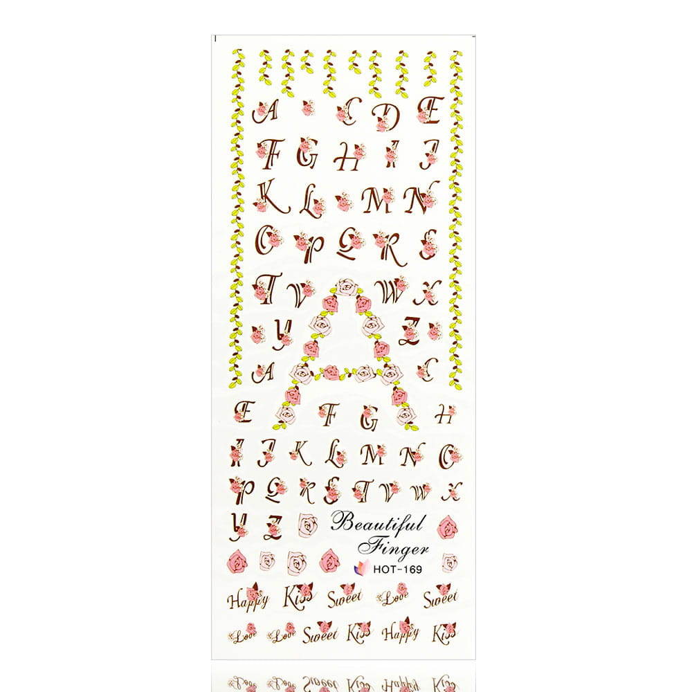 Naklejki wodne do paznokci arkusz 12,7 x 5,5 cm hot Nr 169