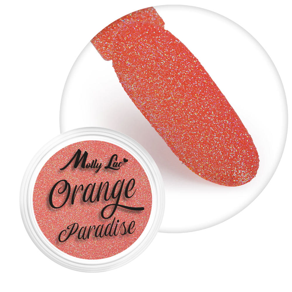 Pyłek do paznokci Orange Paradise MollyLac 1 g Nr 6