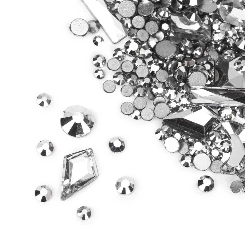 Cyrkonie do zdobienia paznokci Molly Nails srebrne mix 150 szt