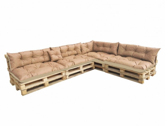 Duży komplet poduszek ogrodowych na palety wz. Beż